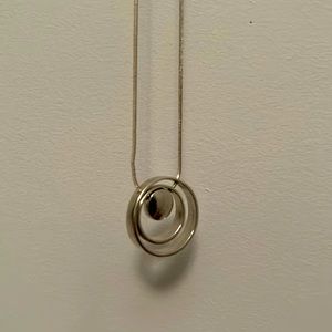 Unknown brand, long silver necklace, good condition